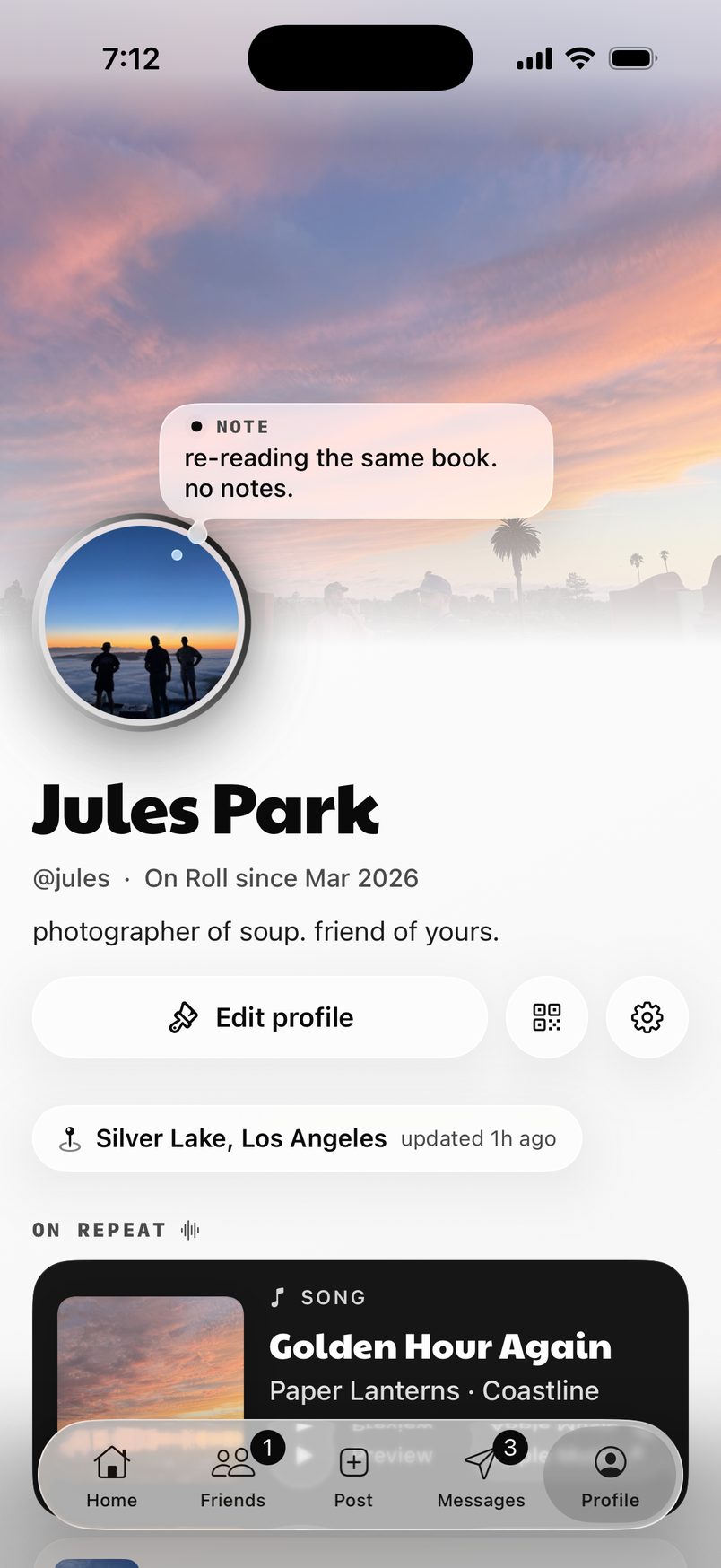 A profile in the Classic layout: cover photo, avatar, name and modules.